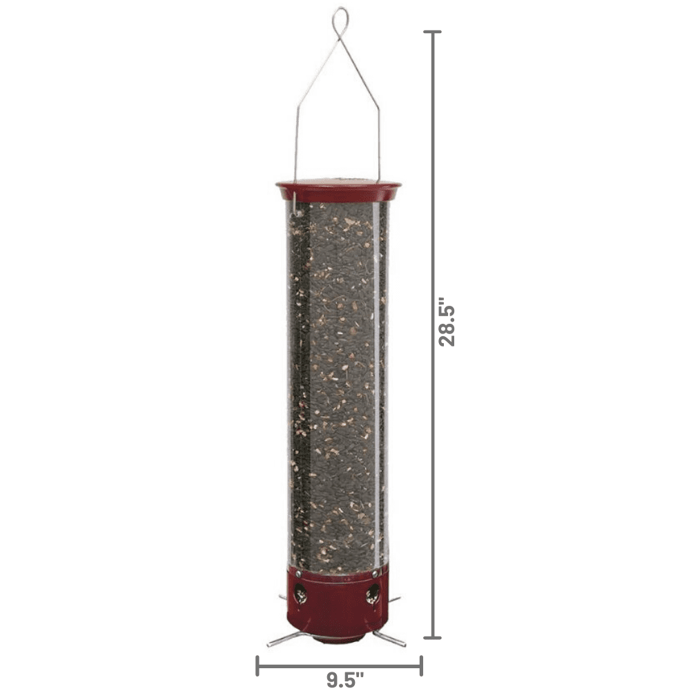 Droll Yankees Yankee Dipper Squirrel-Proof Tube Bird Feeder - Burgundy - 5 lb. capacity
