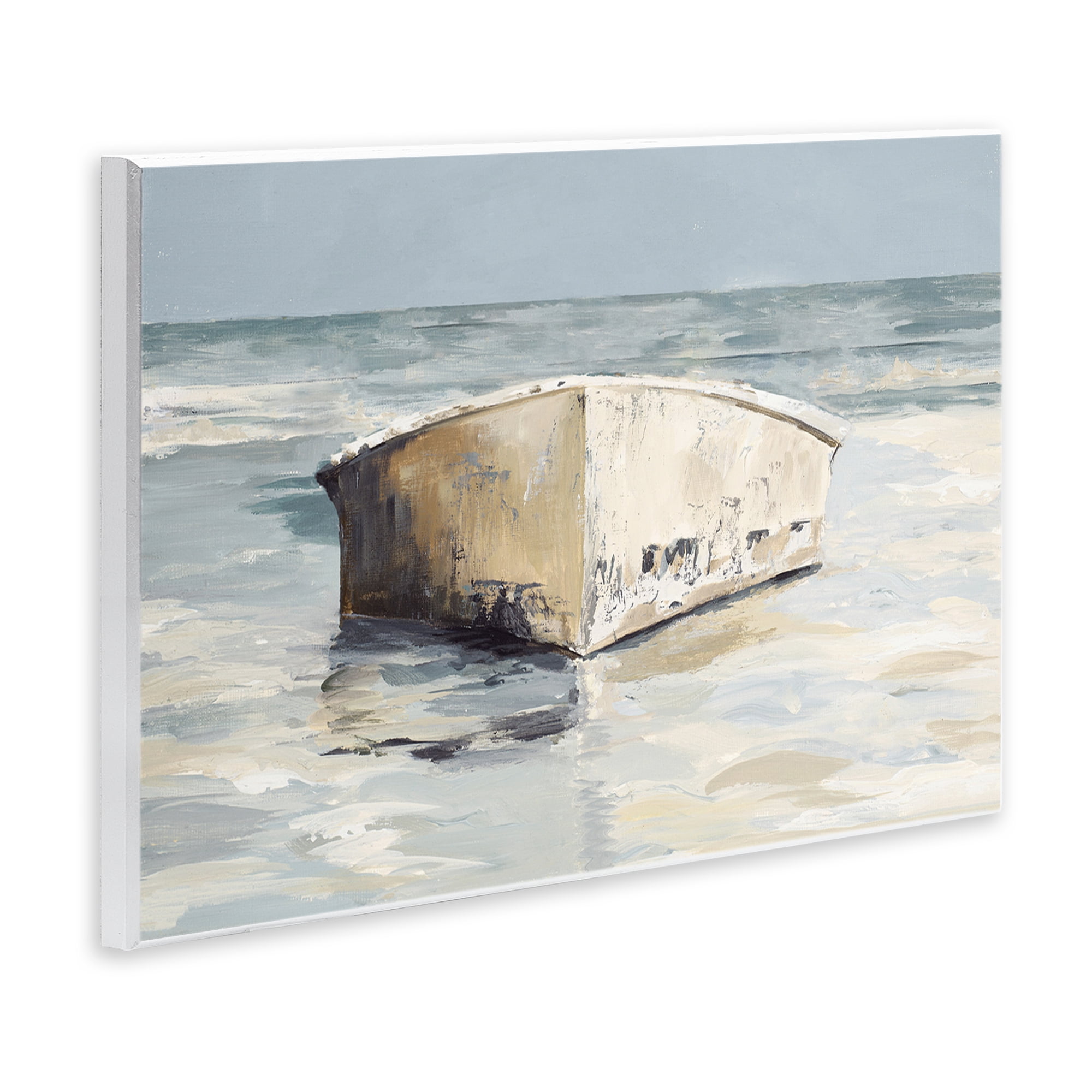 Stupell Industries Abandoned Boat Hull Transportation Painting Unframed Art Print Wall Art, 19 x 13