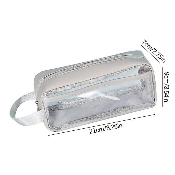 Bolsas de Lápiz con Cremallera Transparente de Gran Capacidad de la Caja de Lápiz Visible, Bolsa de Papelería Estudiantil Minimalista de la Caja de Lápiz Grande