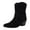 Black, variant on UngA Womens Leather Cowboy Boots Women's Square Toe Boots Comfortable Block Heel Casual Boots Mid Calf Riding Boots Black,10.5