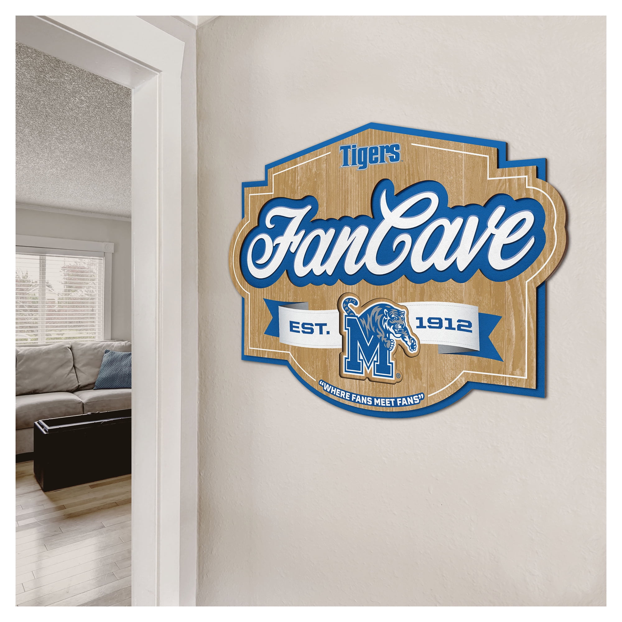 IDNA Memphis Tigers 12.5" x 17" Fan Cave Sign