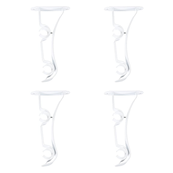 4Pcak Double Curtain Rod Bracket, Holders for 1 to 1.2 Inch Drapery Rod, White