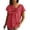 Red, variant on Women's Bow Tie V Neck Short Sleeve Blouse Casual Linen Tunic Tops Summer Outfit Loose Fit Flowy Work Office Streetwear Vacation Khaki L