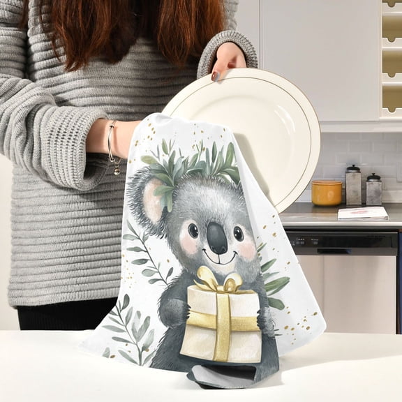 BZSMCE Kitchen Towels Creative Gift Koala Pattern Durable Kitchen Towel