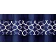 thumbnail image 4 of Gorgeous Home Linen 15-Piece Bathroom Set 2-Rugs/Mats, 1 -Fabric Shower Curtain, 12-Fabric Covered Rings Geometric Blue Navy, 4 of 5