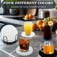 thumbnail image 6 of 8 Pcs Drink Coasters with Holder, Minimalist Cotton Woven Coaster Set, 4 Colors Absorbent Coaster Protection Protection for Various Cups, Ideal for Coffee Tables and Home Decor Tabletop, 4.3 Inches, 6 of 7