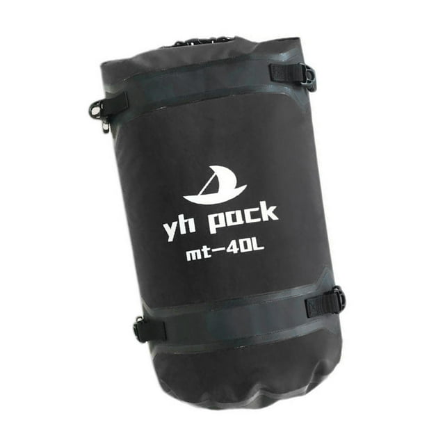 Bolsa de lona impermeable de gran capacidad para cuadro de motocicleta, para hombres y mujeres, bolsa trasera para asiento de motocicleta, para viajes negro 40L