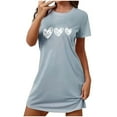 thumbnail image 2 of Leesechin Nightgowns for Women Short Sleeve Sleep Tee Pullover Night Shirts Sleep Shirt Soft Night Gown Sleep Dress, 2 of 6