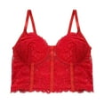thumbnail image 5 of Tank Tops for Women,Fashion Lace Mesh Corset Tube Top Camisole with Backless Street Style Design,Camisole Tops for Women,Red,L, 5 of 9
