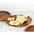 thumbnail image 3 of 20/25cm Acacia Wood Round Wooden Dinner Tray Easy To Clean, Pizza Salad Tray Fruit Dessert Tray, Snack Tray, Stackable, Reusable, 3 of 8