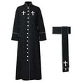 thumbnail image 6 of Gothic Style Priest For Minister Robe Halloween Party Outfit With Stand Collar And Cassock, 6 of 7