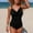 Black, variant on Tsesme Women’s Swimsuit Cowl Neck One Piece Bathing Suit Back Strappy Ruched Modest Swimwear
