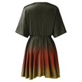 thumbnail image 5 of Casual Summer Dresses for Women Wrap V Neck Pleated Swing Short Dress Short Sleeve Loose Flowy A Line Sundress, 5 of 5