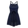 thumbnail image 2 of Miaeowve Girls Lyrical Ballet Dance Dress Sleeveless Shimmer Mesh Splice Tutu Skirted Leotard Dresses Dancewear Navy Blue 14, 2 of 7