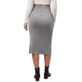 thumbnail image 3 of INSPIRE CHIC Women's Maternity Winter Warm High Waist Casual Side Split Stretchy Elastic Bodycon Sweater Midi Skirt Black Large, 3 of 6