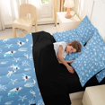 thumbnail image 4 of Feelyou Kawaii Blue Cartoon Coral Shark Twin Bedding Sets for Boys Girls, Cute Kids Starfish Marine Bedding Comforter Set, Blue, Black Reversible, 7-Piece, 4 of 7