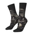 thumbnail image 1 of Lukts Monochrome Mushroom Artwork Pattern Womens Crew Soft Moisture-wicking Socks,Moisture Control Crew Socks,Mid Calf Socks, 1 of 6