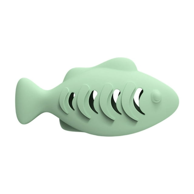 Leodye 3 Pcs Jouet à Friandises en Forme de Poisson Distributeur de Repas de Qualité Alimentaire pour Animaux de Compagnie Jouet Interactif avec Herbe Alimentaire fors -4.6x2.2x1.85 Po