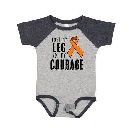 

Inktastic Lost My Leg Not My Courage Limb Loss Awareness Orange Ribbon Gift Baby Boy or Baby Girl Bodysuit