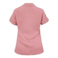 thumbnail image 4 of ZOHIUM Work Blouses for Women Women's Solid Color Single Breasted Fashionable Casual Shirt Sleeved Shirt Women Tops Dress Shirts for Women Tops (Pink,L), 4 of 4