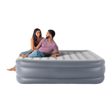 Intex 20 Dura-Beam Deluxe Raised Air Bed Mattress with Internal Pump - Queen
