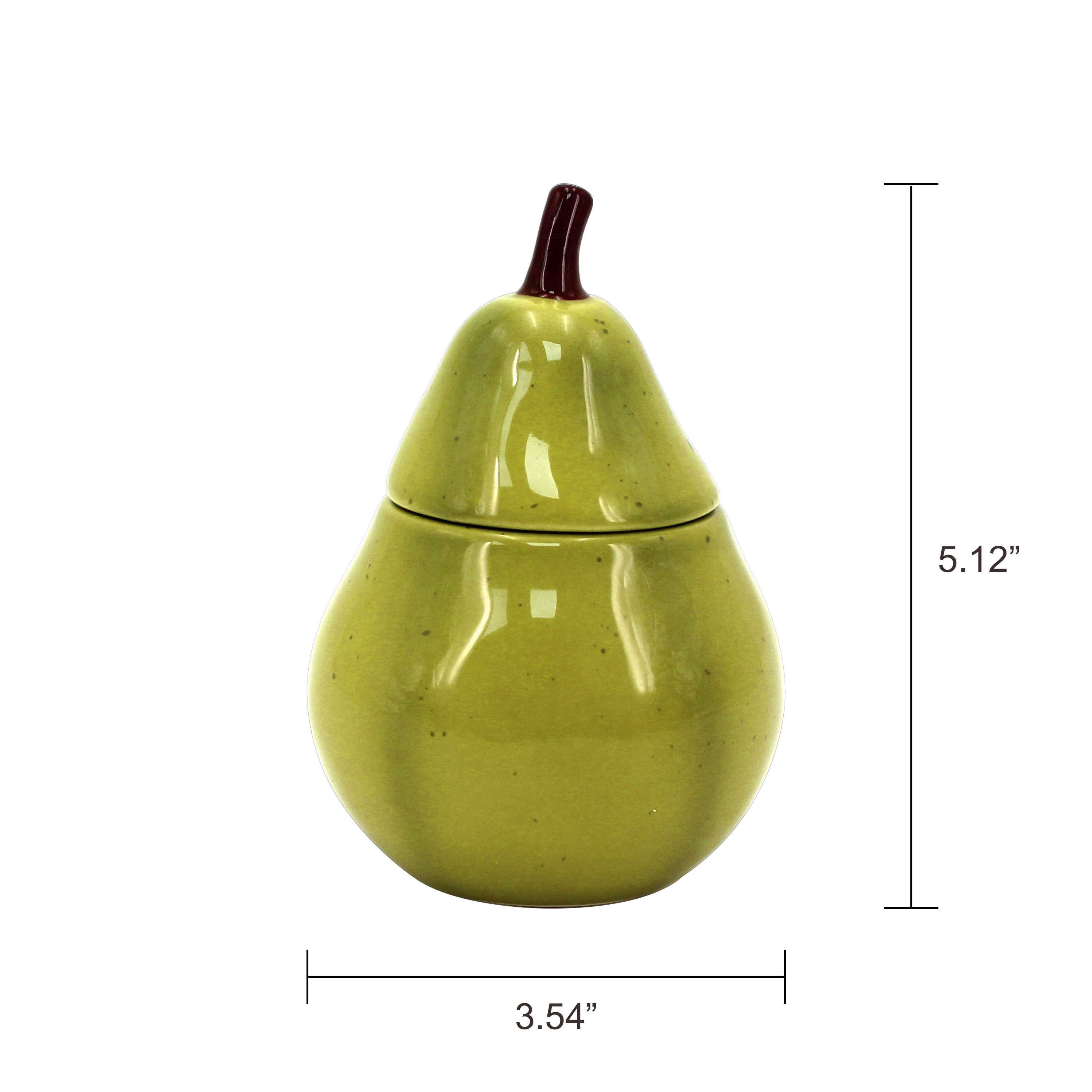 Better Homes & Gardens Pear And Clover 1-Wick Ceramic Pear Fruit Candle, 6 oz