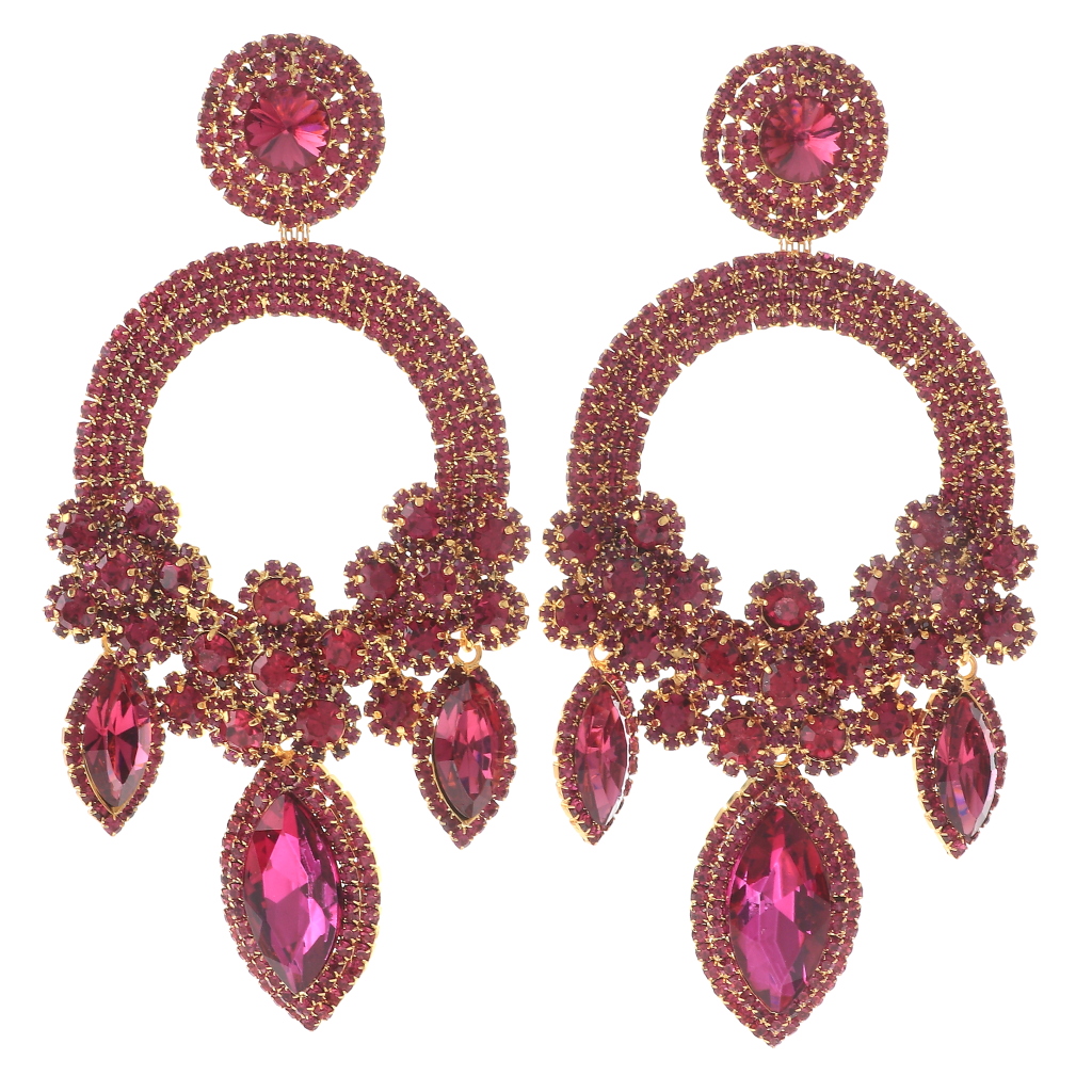 Large Rhinestone Chandelier Earrings