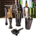 thumbnail image 2 of 5Pcs/Set Black Stainless Steel Boston Cocktail Shaker Measuring Cup Strainer Mixing Spoon Set, 2 of 6