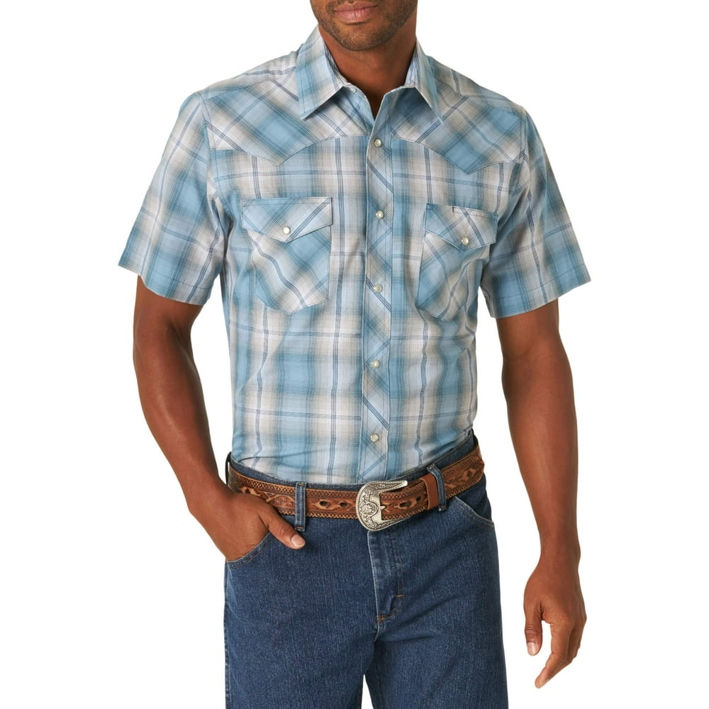 Wrangler - Wrangler Men's Short Sleeve Western Shirt - Walmart.com ...