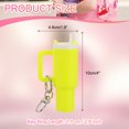 thumbnail image 2 of Llave de mini taza Uxcell, soporte para bálsamo labial, llavero decorativo lindo para mochila, bolso de mano, cartera, amarillo fluorescente, 2 of 7