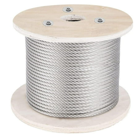 

5/32 Stainless Steel Cable 500FT T316 Wire Rope 1x19 Marine Grade Steel Cable for Deck Railing Brackets Handrail Stair DIY Balustrade