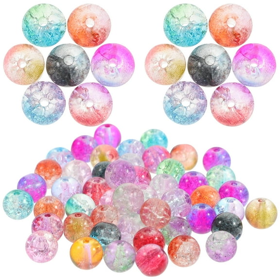 PAMINGONO 150Pcs Round Beads Glass Beads for Bracelets Making Craft Supplies Assorted Color