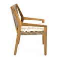 thumbnail image 7 of Christopher Knight Home Outdoor Wood Dining Chair with Wicker Back, Cream Cushioned Seat, Set of 2, 7 of 7
