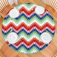 thumbnail image 2 of Vibrant Boho Tablecloth with Elastic Hem and Floral Pattern, Stretch Fit for Round Tables 52-56 Inches, Durable Fabric, 2 of 7