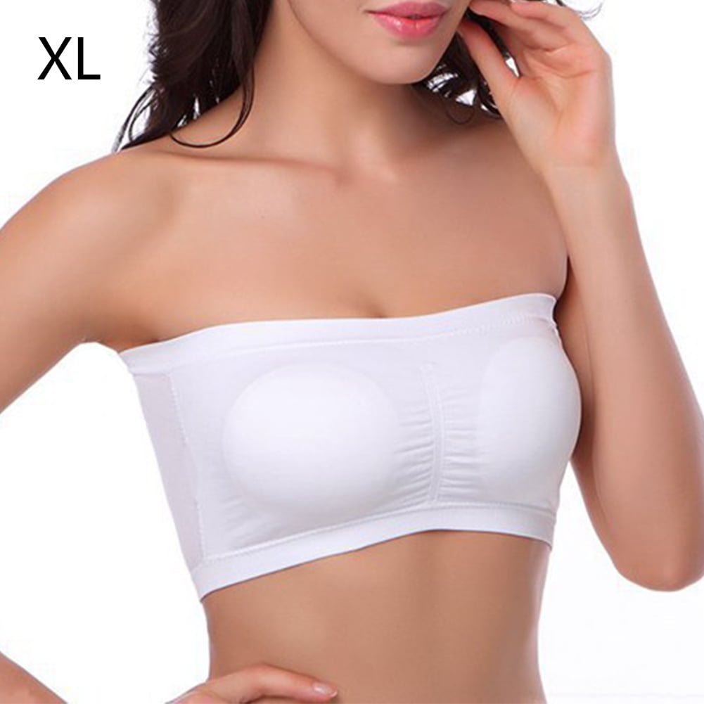 Women's Strapless Top Bra with Falsie OffShoulder Seamless Antiemptied Wireless Sports Bras