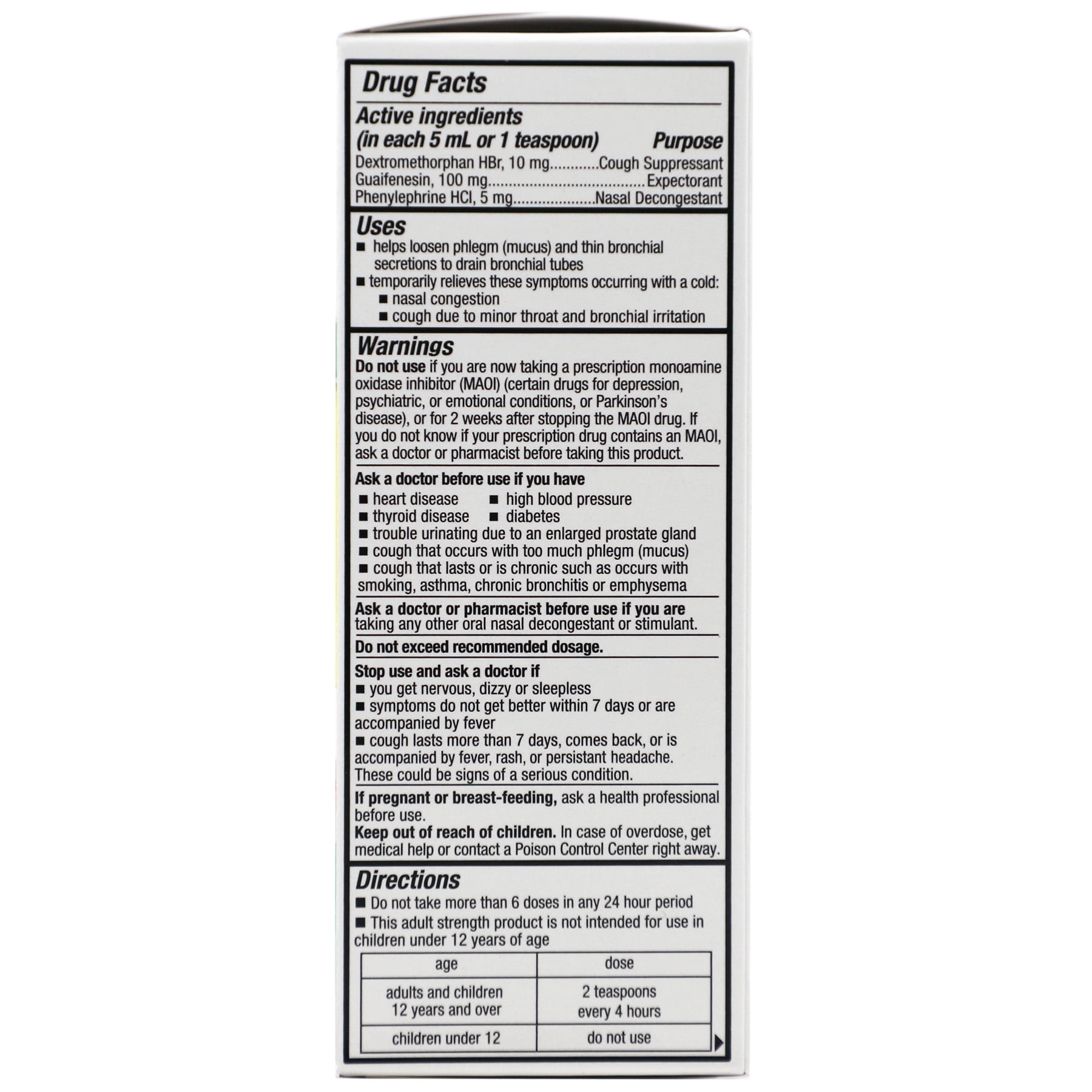 Tukol Cough & Congestion, Nasal Decongestant, Multi-Symptom Cold Relief Syrup, 4 fl oz