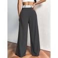 thumbnail image 4 of Women'S Wide Leg Pants Casual High Waisted Trousers Long Straight Suit Pant, 4 of 9