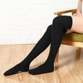 thumbnail image 4 of Spencer 2 Pairs Women Thigh High Socks Extra Long Knit Warm Stockings over the Knee High Boot Socks Leg Warmers "Black", 4 of 9