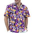 thumbnail image 3 of Camisas florales tropicales para hombres, ropa con impresión 3D, camisa hawaiana de vacaciones, camisetas de manga corta Y2K, ropa vintage, blusa con solapa, 3 of 5