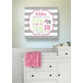 thumbnail image 4 of Personalized Canvas Birth Announcement Nursery Decor Gift, Safari Elephant Design, Custom Name, Date, Weight & Length, Unique Boys & Girls Baby Shower Wall Art Presents, Color Gray # 7, Size - 12x12, 4 of 5