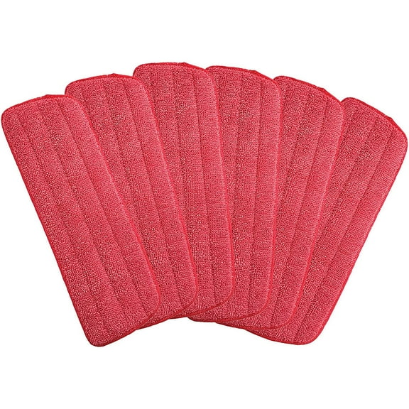 Microfiber Mop Replacement Pads for Wet/Dry Mop Floor Cleaning Pad Fit All Spray Mops (6 Pack)