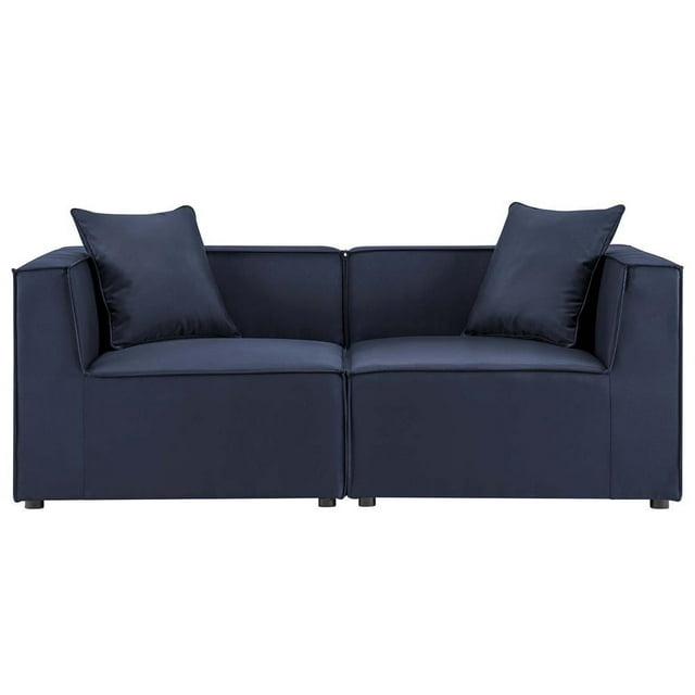 Modway Saybrook Causeuse de Patio Extérieure Rembourrée en Tissu, Bleu Marine