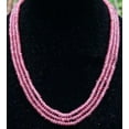 thumbnail image 2 of K-KED 3 Rows 2x4mm Faceted Pink Watermelon Tourmaline Rondelle Beads Necklace 18-20'', 2 of 7