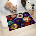 thumbnail image 5 of Blukids Colorful Boho Flower Bath Mat Vintage Watercolor Floral Leaf Rose Peony Rustic Chic Country Bathroom Microfiber Memory Foam Bathroom Rug Doormat Kitchen Toilet Floor Rug，23.6"×15.7"(C), 5 of 6