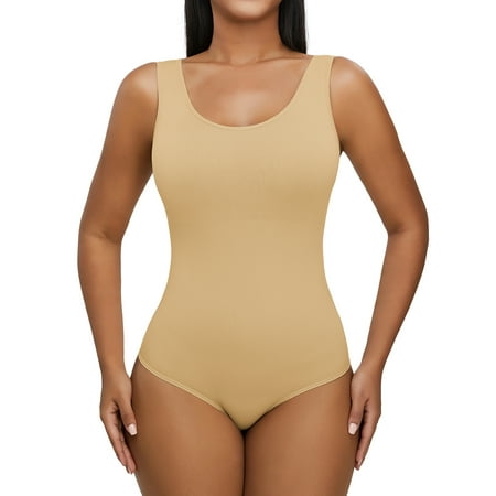 SHCKE Womens Waist Trainer Seamless U Neck Tummy Control Shapewear Bodysuit One Piece Body Shaper Slimmer Shapewear Bodysuit Backless Shapewear Top Slimming Body Shaper  1/3 PACK