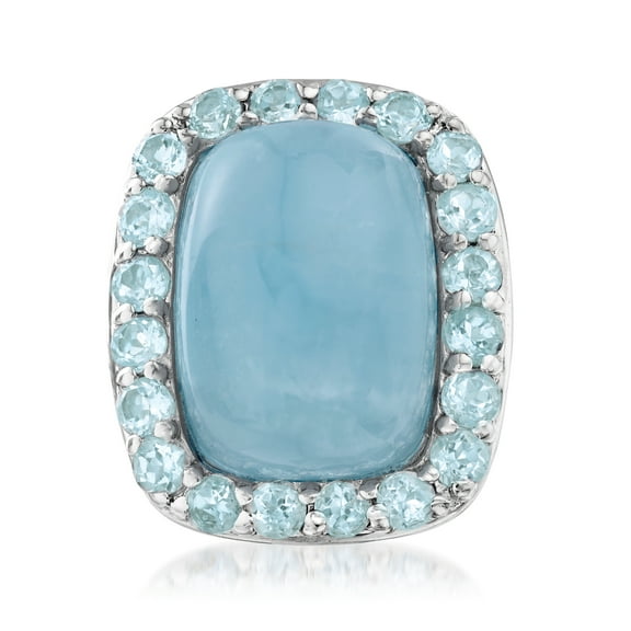 Ross-Simons Milky Aquamarine and 2.60 ct. t.w. Blue Topaz Ring in Sterling Silver, Women's, Adult