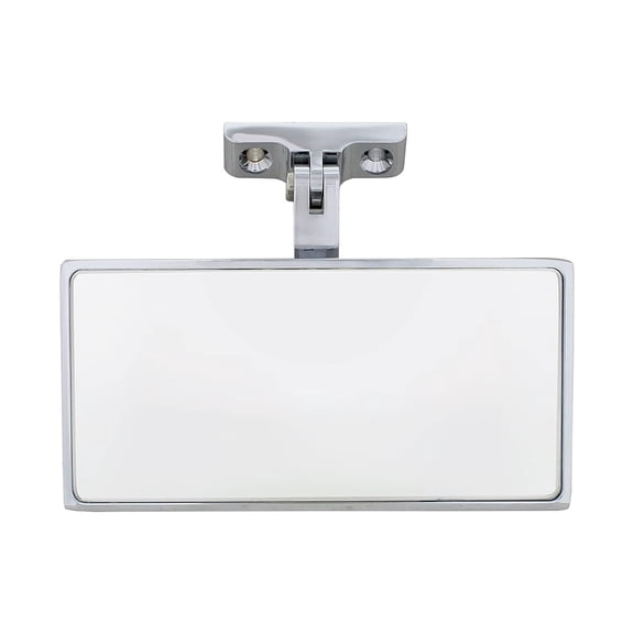 United Pacific 70803 Chrome Plated Rectangular Aluminum Interior Rear View Mirror w/Screw-On Mount, Easy Installation, Adjustable Mirror Base – ONE Mirror