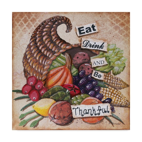 Trademark Fine Art 'Be Thankful' Canvas Art by Let Your Art Soar