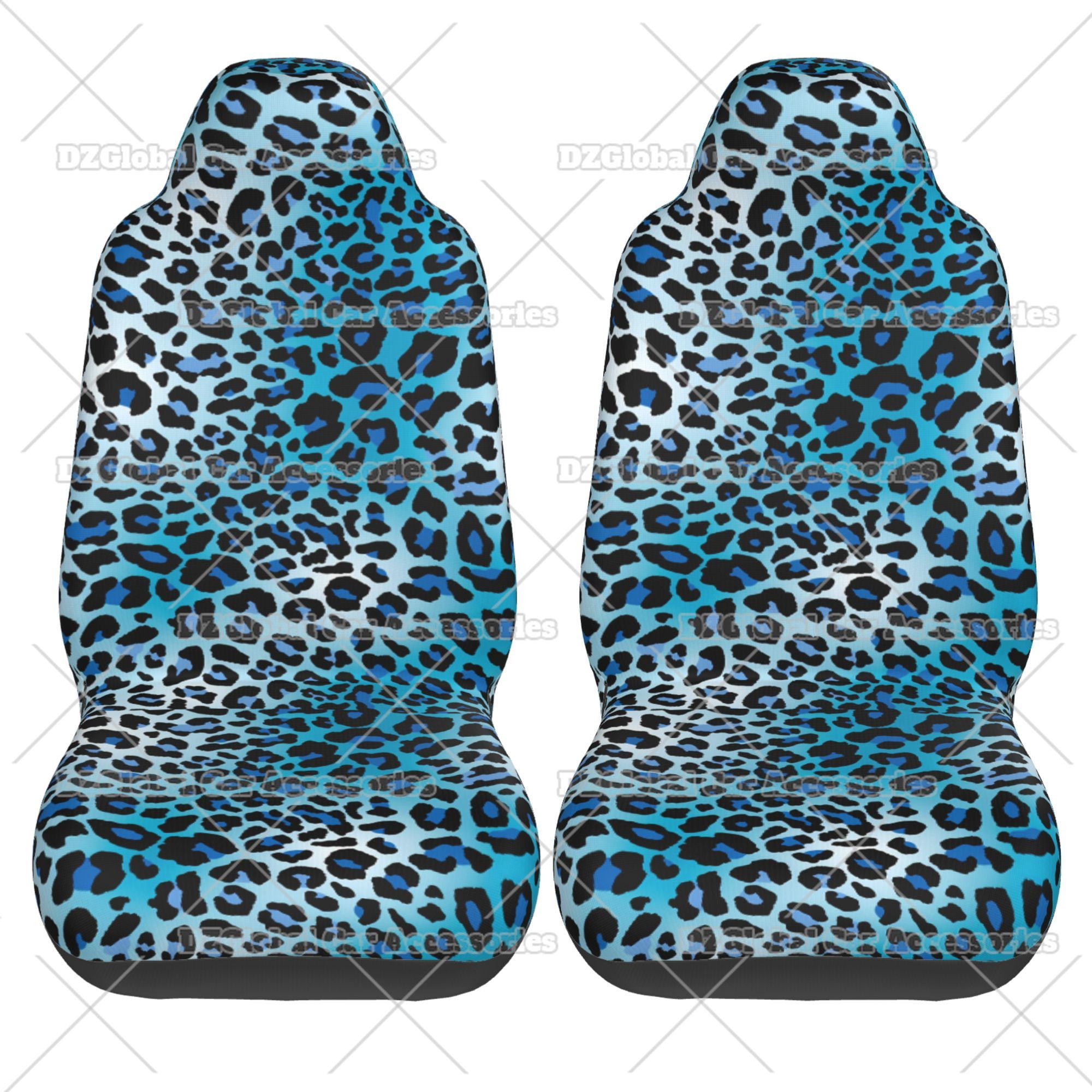 Blue Print Car Seat Covers for Men WomenComfortable Cheetah Bucket Front Seats Protectors Universal