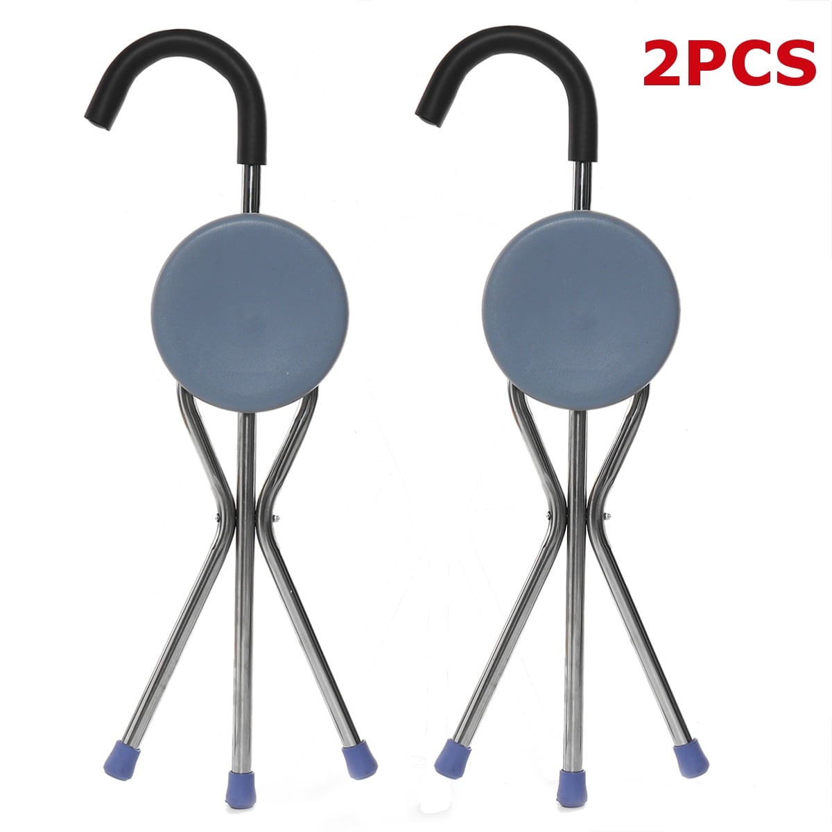 Lightweight Folding Aluminium Tripod Cane Hiking Chair Portable Walking